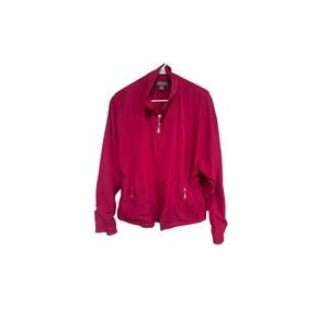 Vintage Koret Women’s XL Pink Lightweight Windbreaker Jacket Zip Front Lined